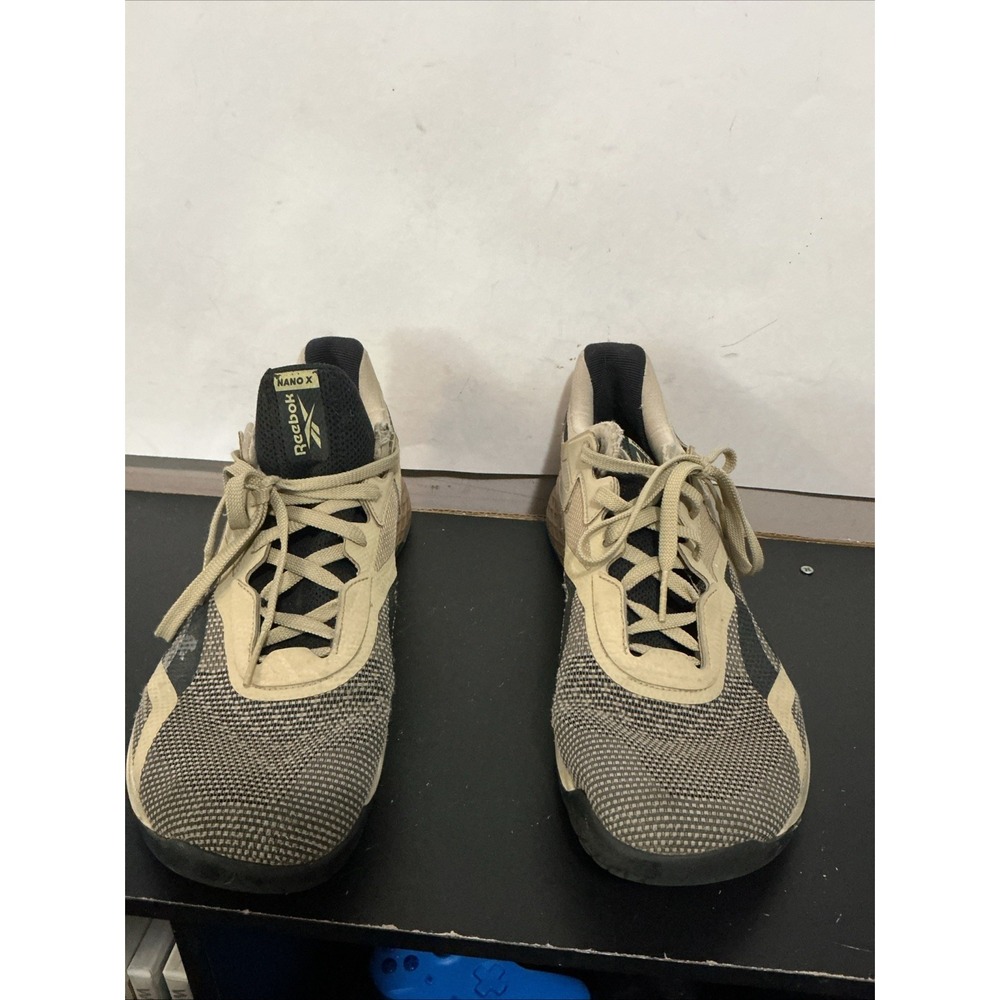 Reebok Nano X Mens 12.5 Beige Black Low Top Athletic Sneakers F2413-18